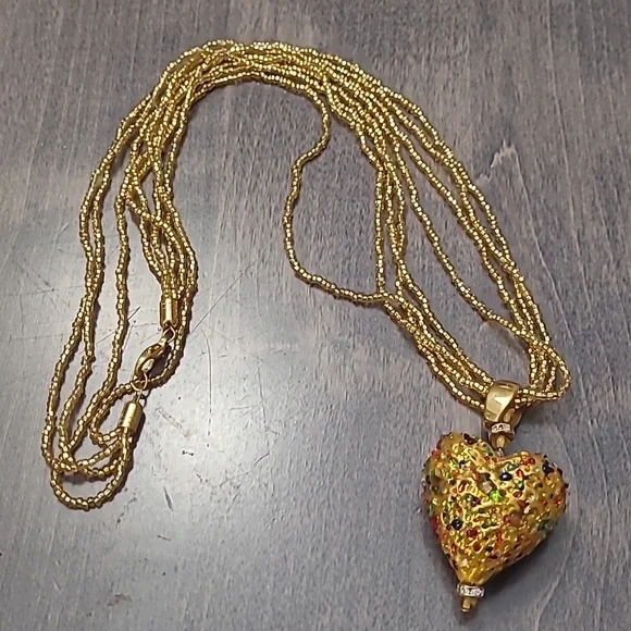 Una Alla Volta murano Glad Shard heart pendant with chain - Picture 4 of 4